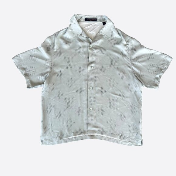 Louis Vuitton Grey LV Pixel Monogram Silk Button Up Shirt - Picture 1 of 8